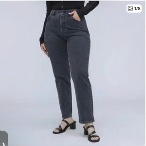 Everlane Curvy 90s Cheeky Straight Leg Jeans Women 28 Ankle High Rise Button Fly